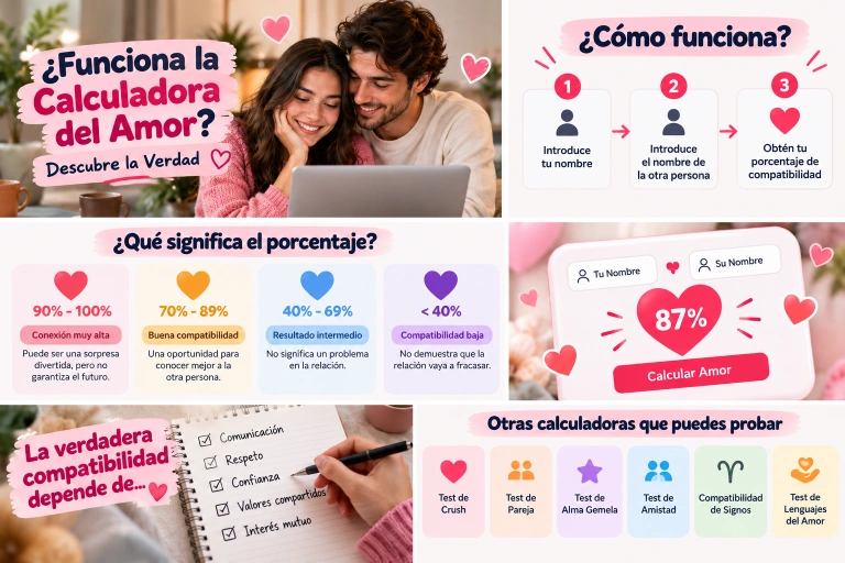 Cómo funciona la calculadora del amor y qué significa el porcentaje de compatibilidad